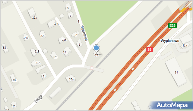 Mosty, Długa, 25, mapa Mosty