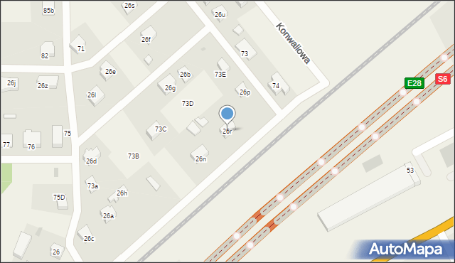 Mosty, Długa, 26r, mapa Mosty