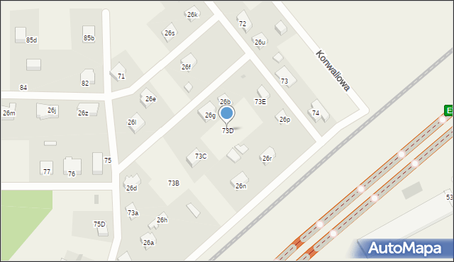 Mosty, Długa, 73D, mapa Mosty