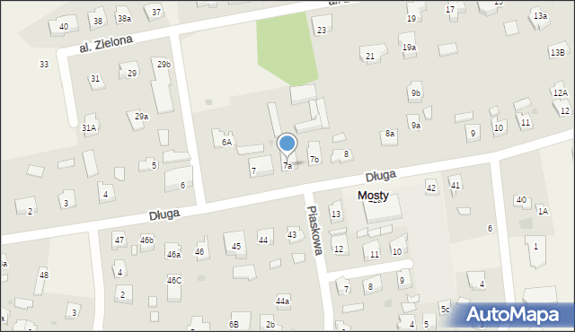 Mosty, Długa, 7a, mapa Mosty