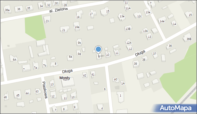 Mosty, Długa, 9, mapa Mosty