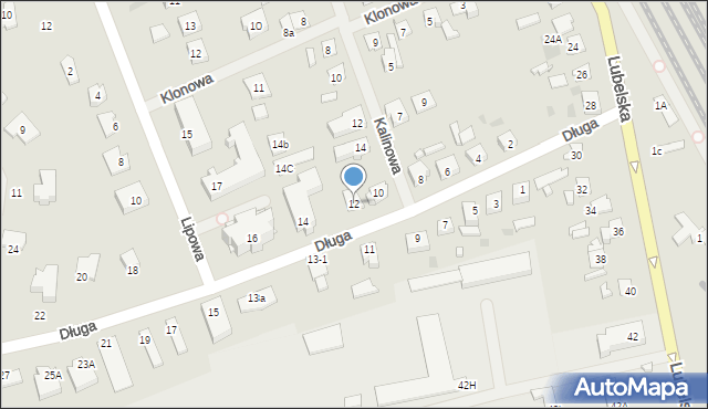 Mrągowo, Długa, 12, mapa Mrągowo