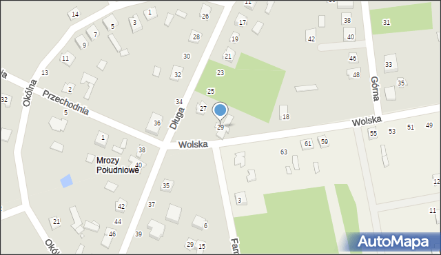 Mrozy, Długa, 29, mapa Mrozy