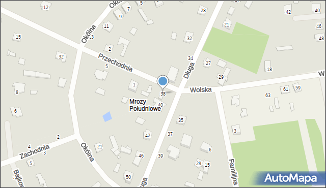 Mrozy, Długa, 38, mapa Mrozy