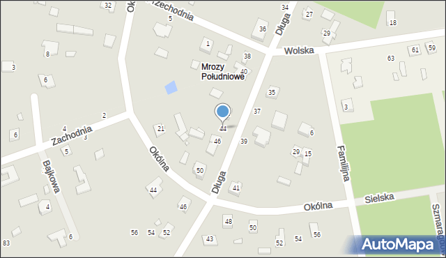 Mrozy, Długa, 44, mapa Mrozy