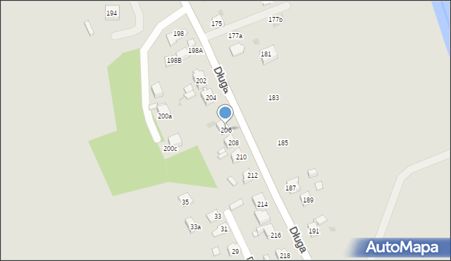 Mysłowice, Długa, 206, mapa Mysłowice