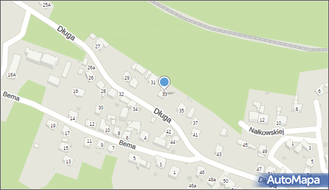 Mysłowice, Długa, 33, mapa Mysłowice