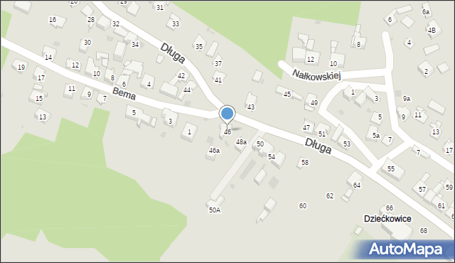 Mysłowice, Długa, 46, mapa Mysłowice