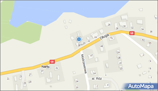 Narty, Długa, 18, mapa Narty
