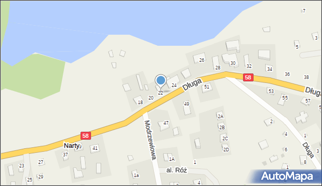 Narty, Długa, 22, mapa Narty
