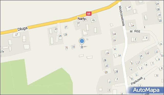 Narty, Długa, 35, mapa Narty