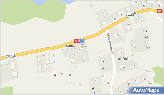 Narty, Długa, 41, mapa Narty