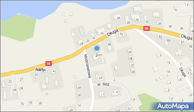 Narty, Długa, 47, mapa Narty