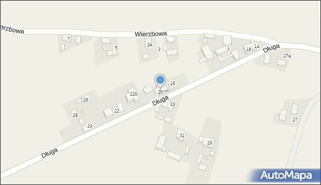 Niewierz, Długa, 20, mapa Niewierz