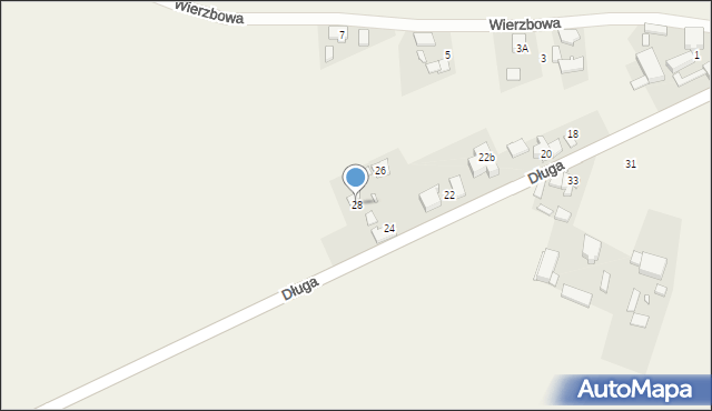 Niewierz, Długa, 28, mapa Niewierz