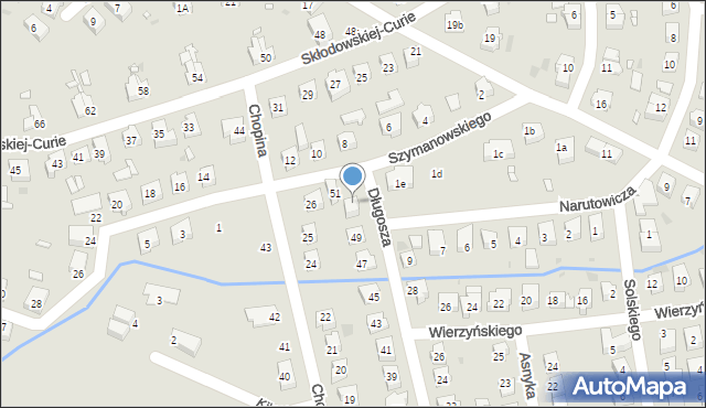 Nowa Sól, Długosza, 51a, mapa Nowa Sól