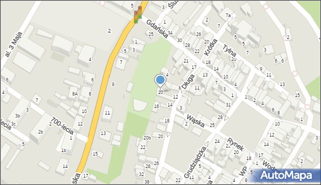 Nowe, Długa, 10, mapa Nowe