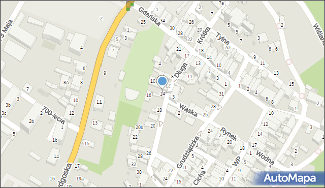 Nowe, Długa, 14, mapa Nowe