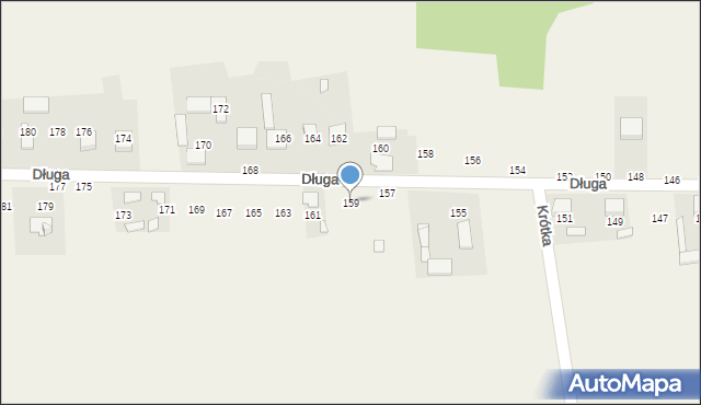 Nowiny, Długa, 159, mapa Nowiny