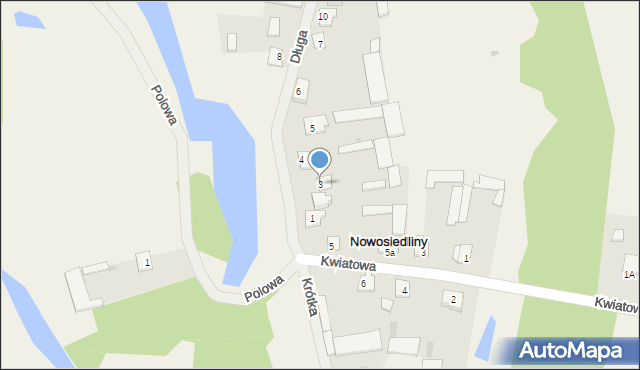 Nowosiedliny, Długa, 3, mapa Nowosiedliny