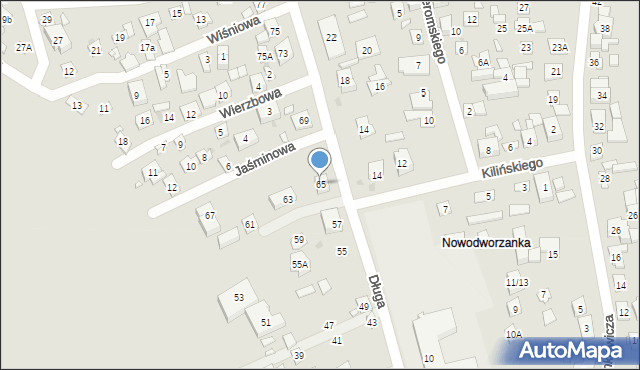 Nowy Dwór Mazowiecki, Długa, 65, mapa Nowy Dwór Mazowiecki