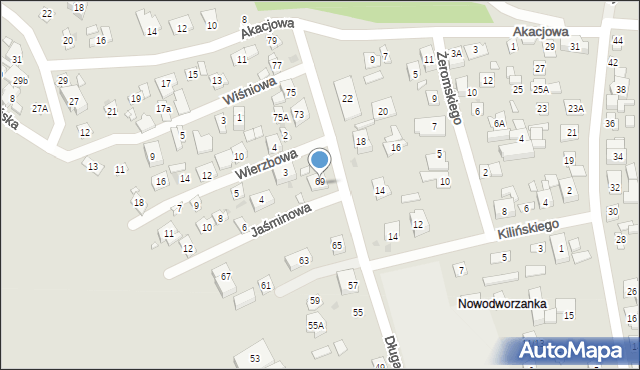 Nowy Dwór Mazowiecki, Długa, 69a, mapa Nowy Dwór Mazowiecki