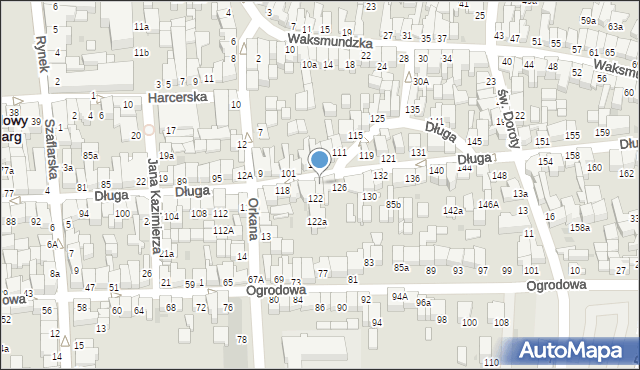 Nowy Targ, Długa, 124, mapa Nowego Targu