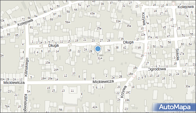 Nowy Targ, Długa, 32a, mapa Nowego Targu