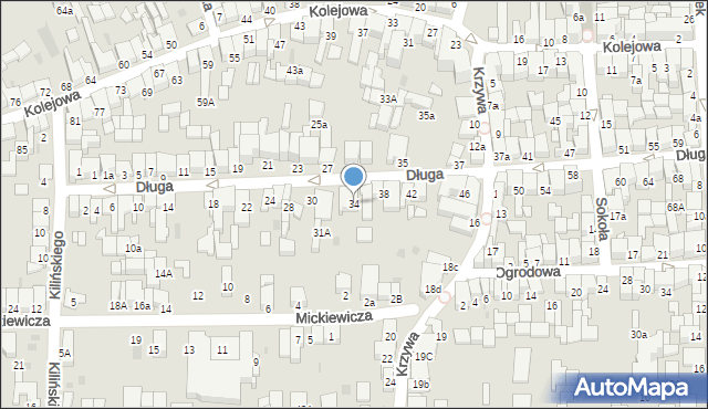 Nowy Targ, Długa, 34, mapa Nowego Targu