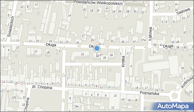 Nowy Tomyśl, Długa, 24, mapa Nowy Tomyśl