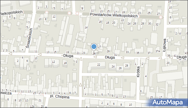 Nowy Tomyśl, Długa, 25, mapa Nowy Tomyśl