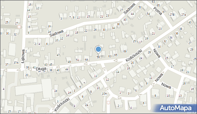 Nowy Tomyśl, Długa, 59, mapa Nowy Tomyśl