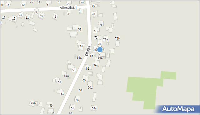 Olkusz, Długa, 66a, mapa Olkusz