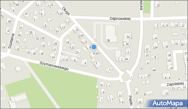 Ostrowiec Świętokrzyski, Długa, 7, mapa Ostrowiec Świętokrzyski