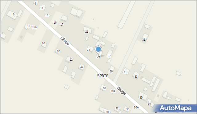 Owczary, Długa, 25, mapa Owczary