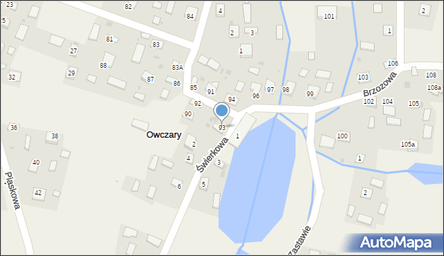 Owczary, Długa, 93, mapa Owczary