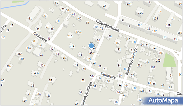 Piekary Śląskie, Długosza Jana, 45A, mapa Piekary Śląskie