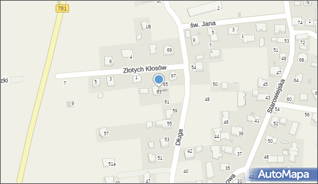 Podolsze, Długa, 63, mapa Podolsze