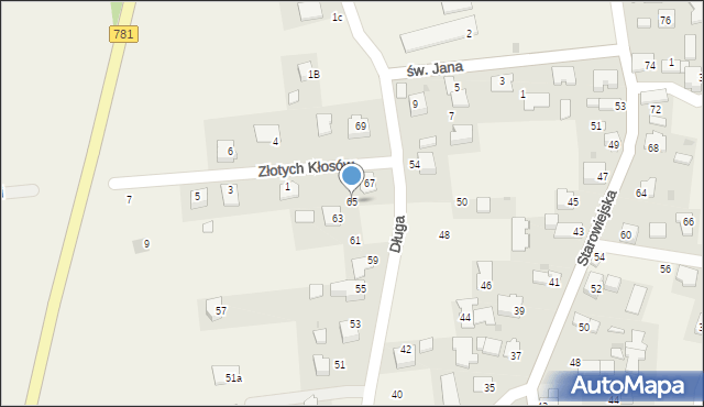 Podolsze, Długa, 65, mapa Podolsze