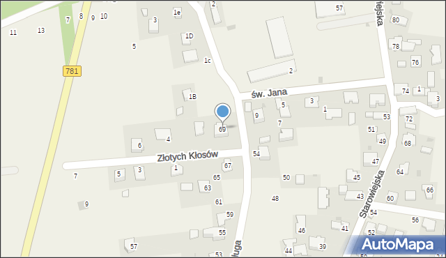 Podolsze, Długa, 69, mapa Podolsze