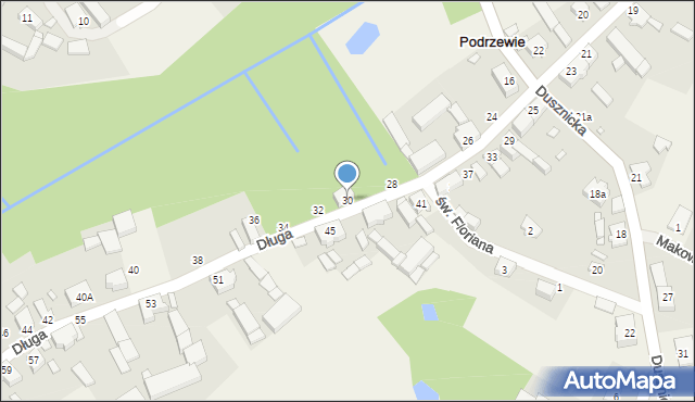 Podrzewie, Długa, 30, mapa Podrzewie
