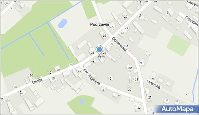 Podrzewie, Długa, 33, mapa Podrzewie