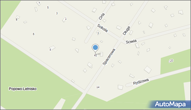 Popowo-Letnisko, Długa, 42, mapa Popowo-Letnisko