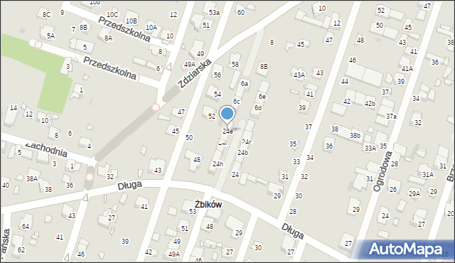 Pruszków, Długa, 24e, mapa Pruszków