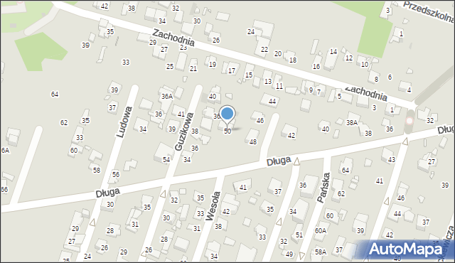 Pruszków, Długa, 50, mapa Pruszków