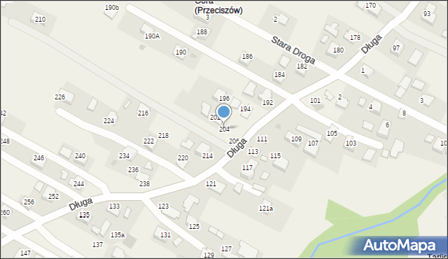 Przeciszów, Długa, 204, mapa Przeciszów