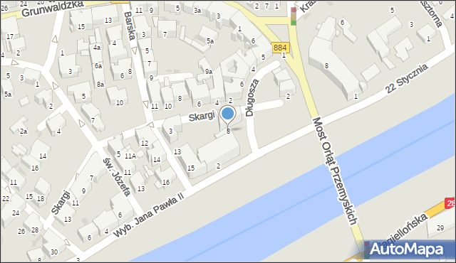 Przemyśl, Długosza Jana, 8, mapa Przemyśla