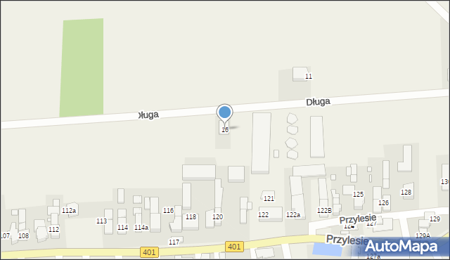 Przylesie, Długa, 16, mapa Przylesie