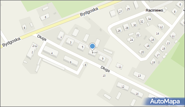 Raciniewo, Długa, 7, mapa Raciniewo
