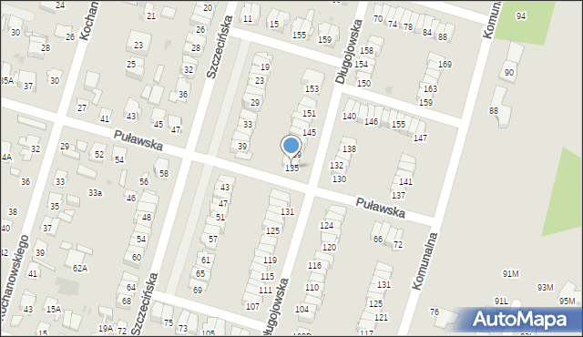 Radom, Długojowska, 135, mapa Radomia